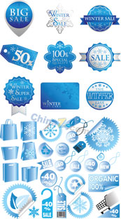 冬季雪花主题矢量素材