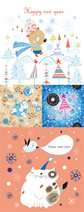 有趣的圣诞节背景矢量图