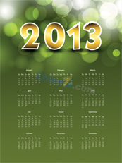 2013日历设计模板矢量素材