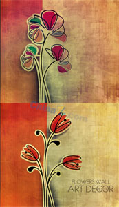 复古装饰花卉背景矢量图