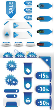 SALE蓝色标签矢量素材