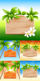 热带主题提示木板矢量