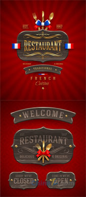 餐厅横幅设计矢量模板下载