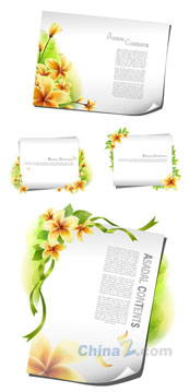 花卉装饰卡片矢量设计