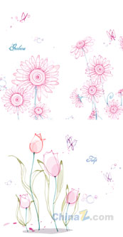 粉色装饰花卉矢量素材