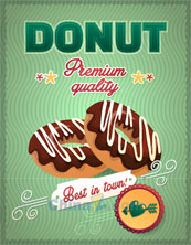巧克力甜甜圈广告矢量海报