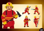 卡通消防员矢量设计