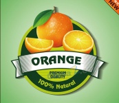 橙子标签矢量设计