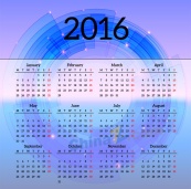 2016日历矢量图