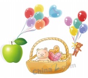 卡通小熊气球图片