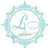清新蓝色婚礼logo