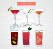 彩绘冷饮设计矢量素材