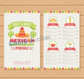 创意墨西哥餐馆菜单矢量图
