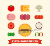 彩色披萨原料设计矢量素材