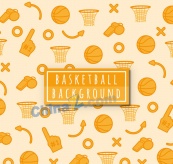 橙色篮球元素无缝背景矢量