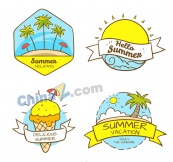 创意夏季假期标签矢量图
