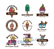 精致冰淇淋标志矢量素材