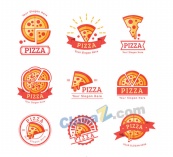 彩色披萨标志矢量素材