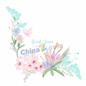 水彩花卉框架矢量