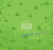 绿色彩绘草地矢量素材
