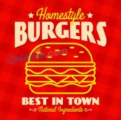 红色汉堡包促销海报矢量