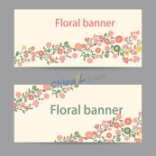 藤条花卉banner图矢量