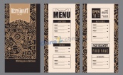 金色花纹餐馆菜单设计