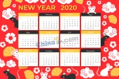 2020年鼠年年历设计矢量