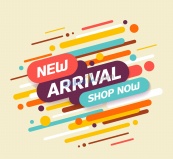 彩色上新促销海报矢量素材