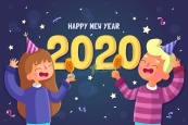 庆祝2020新年人物矢量素材