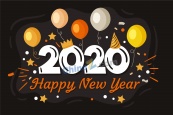 庆祝2020年新年数字设计矢量