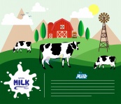 农场奶牛新鲜奶产品海报设计