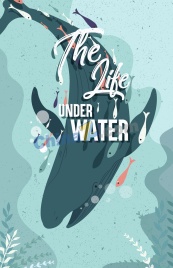 保护鲸类动物海报设计矢量