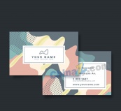 混色商务名片矢量素材