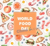 彩绘世界粮食日食物矢量素材