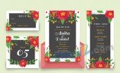 创意花卉装饰婚礼卡片矢量