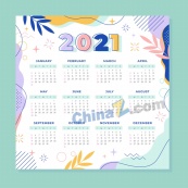 2021新年日历矢量图