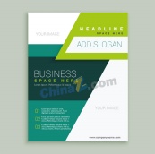 亮色商务宣传单矢量模板