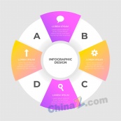 平面多彩圆形图信息图
