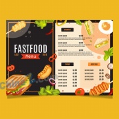 手绘菜单模板设计素材