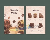 巧克力甜品菜单模板设计