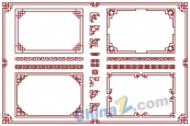 砖红色矢量边框模板设计