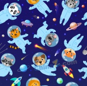 卡通动物宇航员背景图