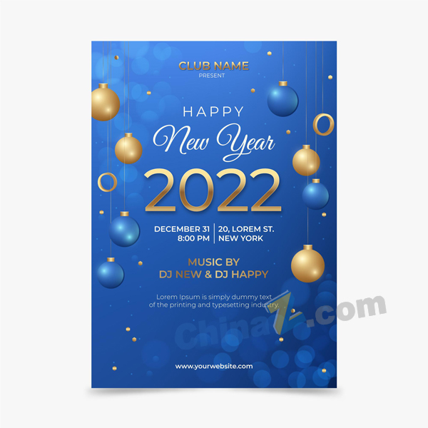 2022新年音乐派对海报矢量下载
