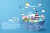 日本旅行矢量素材模板