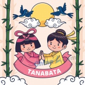 卡通版牛郎织女插画设计