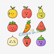 卡通可爱水果表情图标