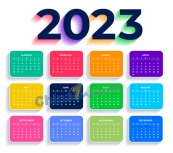 2023炫彩日历矢量图