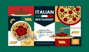 意大利美食横幅模板设计
