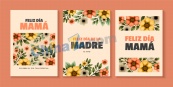 母亲节花卉海报模板矢量